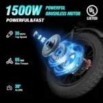 Ridstar Q20 1500W 48V 20AH gros pneu vélo électrique – Image 3