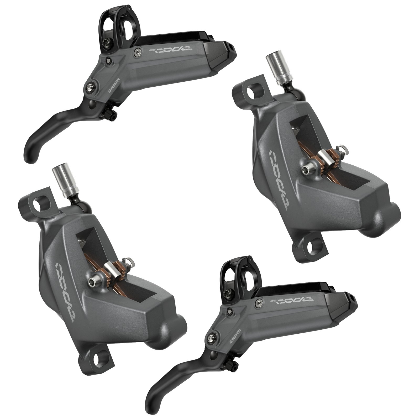 SRAM-Code-Stealth-Disc-Brake-Bronze.jpg Freins à disque SRAM Code Stealth - Bronze | 4 pistons | C1 - Kit (avant + arrière) | Polarité foncée – Image 1